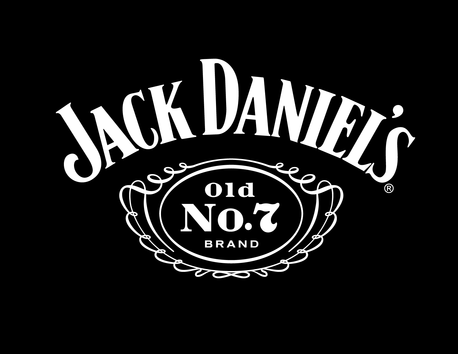 Jack Daniels Logo weiß auf schwarz
